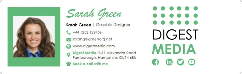 Professional email signature template with images