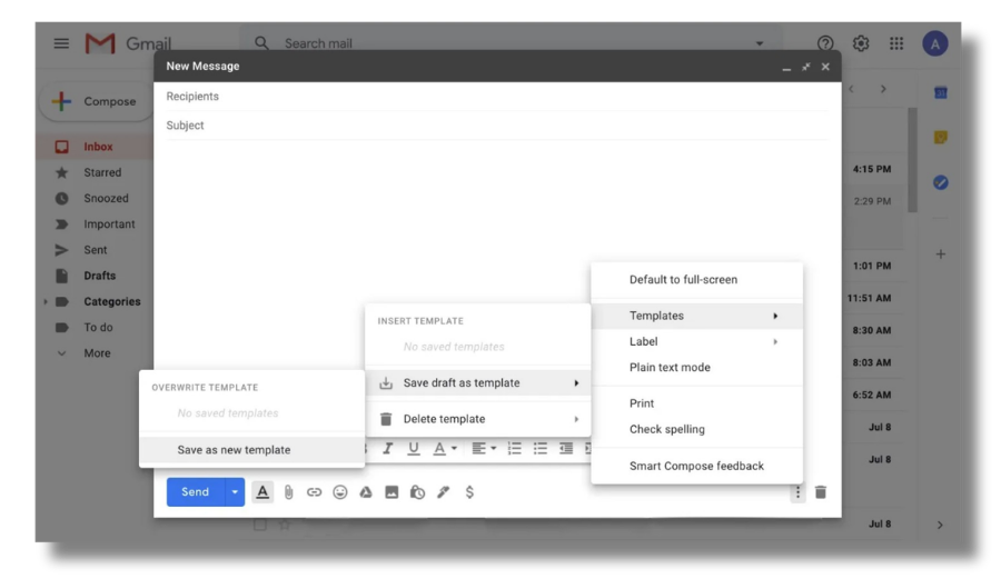 create an email template in gmail feature