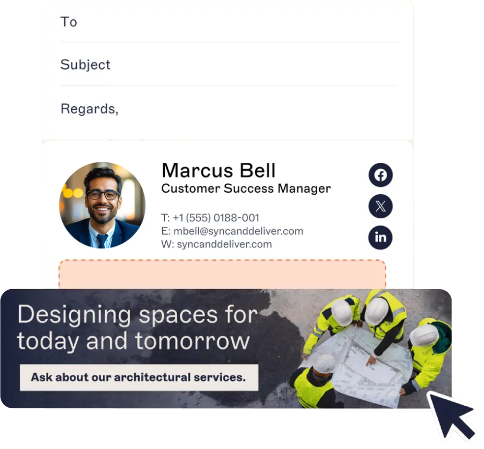 Design your signature with marketing banner
